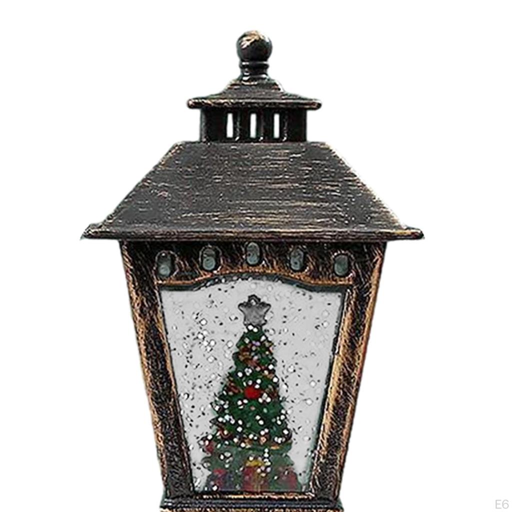 Christmas Lantern Figurine for Room with Musical Gifts, Decorative Night Light, Bedside Lamp