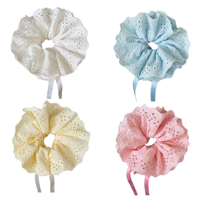 Lace Drawstring Hair Ring Women Big Size High-end Feel Versatile Sweet Hair Accessories