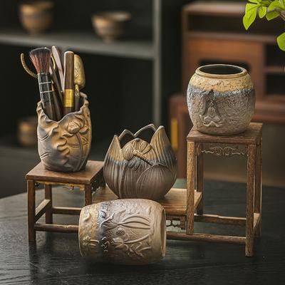 Rust Glaze Tea Ceremony Six Gentlemen Set Zen Kung Fu Tea Set Accessories Daquan Tea Making Tools Pen Holder Tea Clip Cup Holder