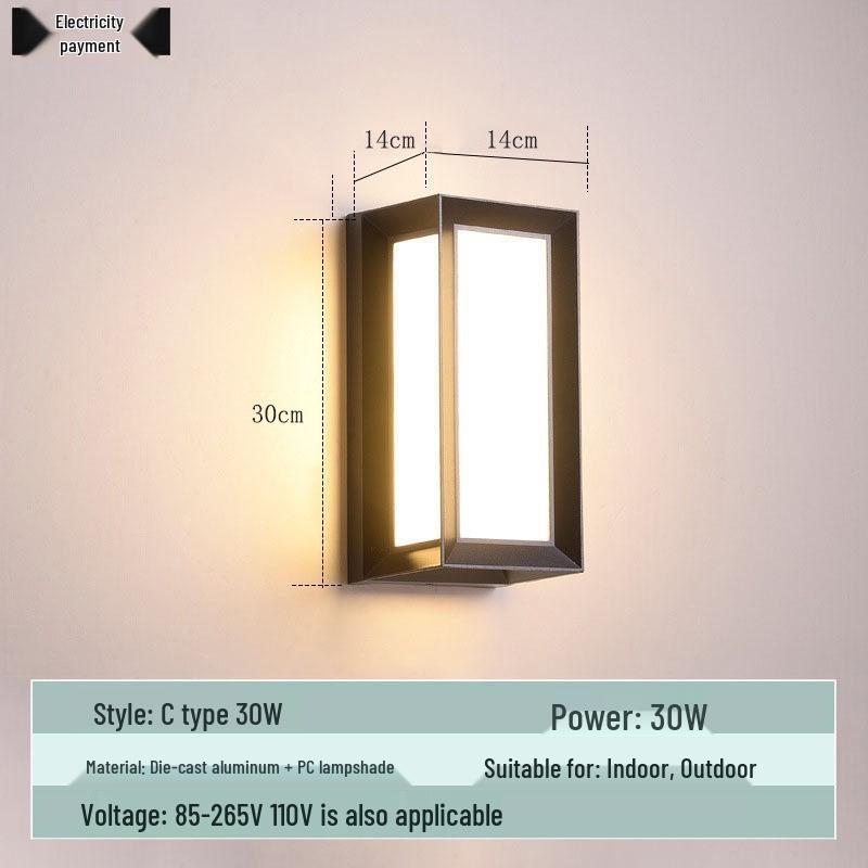 Waterproof Minimalist LED Wall Light with Smart Sensor for Outdoor Use