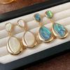 Fritillaria Oval Wassertropfen Ohrringe für Damen Französisch Elegant Temperament Hängeohrring Personalisiert Leichter Luxus Zirkon