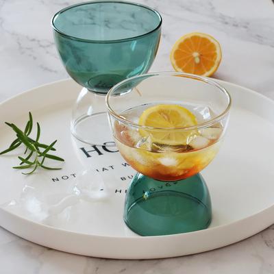 2025 Creative Dessert Ice Cream Standing Cup Glass Cold Drink Cup Cocktail Glass Fruit Juice Jelly Cup