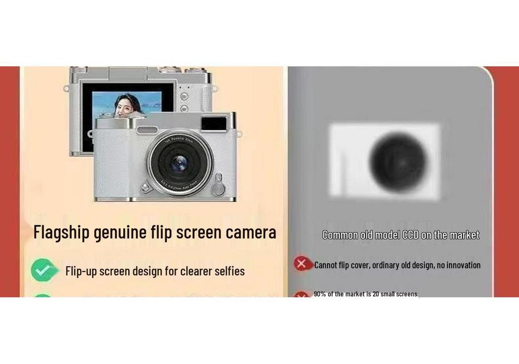 4K Digital Camera with Flip Screen for Selfies, 9600W HD High Pixel Quality
