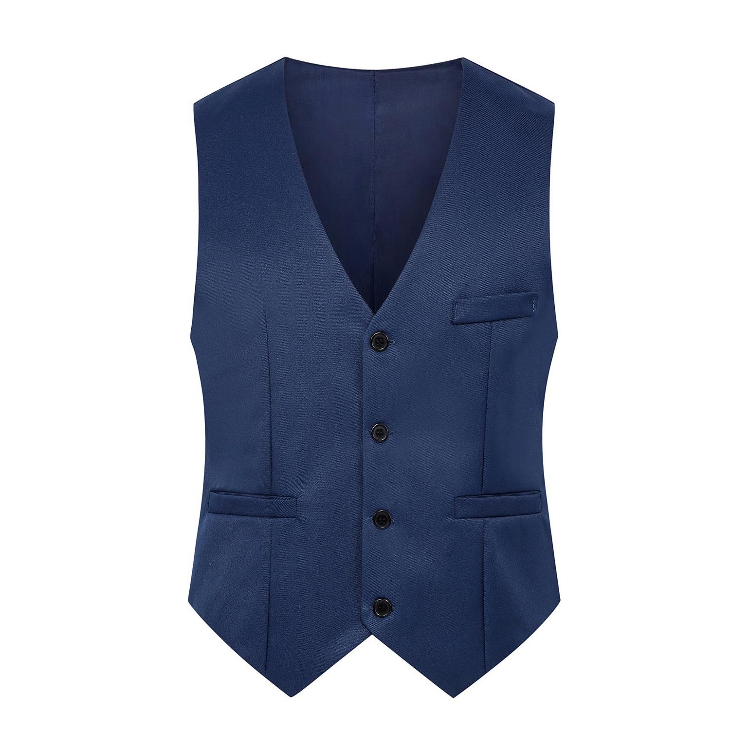 

Чоловічий класичний урочистий костюм, діловий приталений, офіційна сукня, жилет, костюм, весільна сукня, жилет XXXXL королівський синій колір