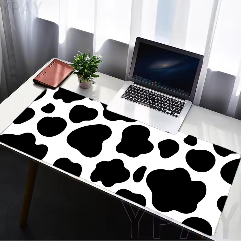 White Cow Print Mouse Pad Large Computer Office Game Table Mats XXL Rubber Anti-slip Gaming Keyboard Mousepads Long Desk Pads