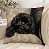 Vikama Federa per Cuscino Shih Tzu Nera Moderna in Pile Ultra-Morbido Stampata su un Lato per Divani Camere da Letto Soggiorni