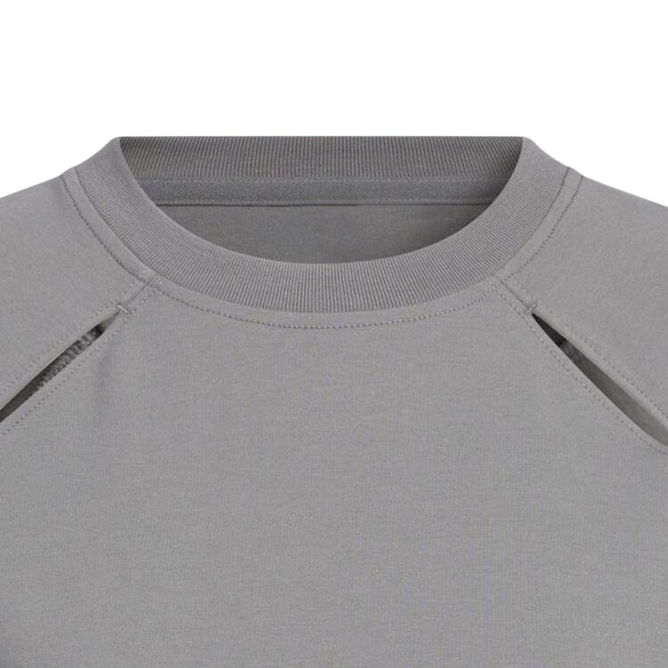 Adidas Future Style Round Neck Casual Breathable Fashion Sports Short Sleeve Raglan T-Shirt Women T-Shirts Gray KC3766