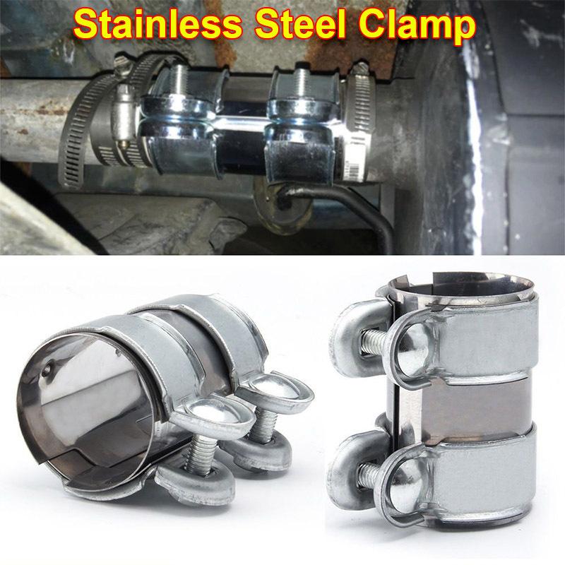 Stainless Steel Exhaust Pipe Clamp for Car OutDiameter 2"/'2.5" Clamp Tail Throat Connector Sleeve for Downpipes Catback Systems