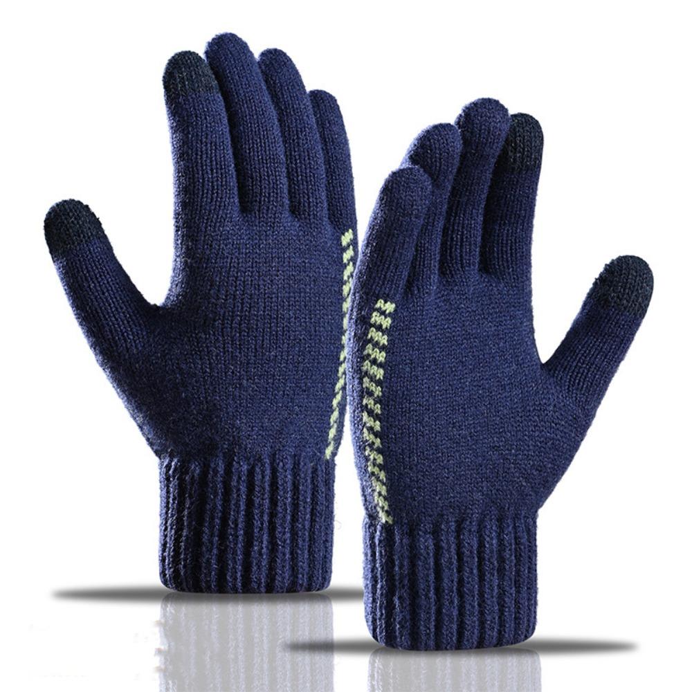 Thickened Knitted Woolen Gloves Touchscreen Full Finger Gloves Fashion Men Knitted Gloves  Sports