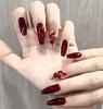 Enchanting Red Snake Long Ladder Nails – Red Queen Whitening Manicure