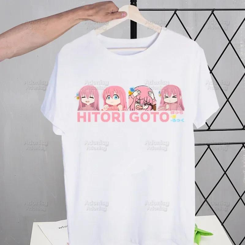 Bocchi The Rock T-shirts Summer Men/Women Hip Hop Funny Print Kessoku Band Tshirt Hitori Gotou T Shirts Short Sleeve Tops
