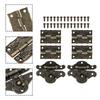 6pcs/set Cabinet Hinge Bronze Wooden Box Latch Hasp Hardware With Screws