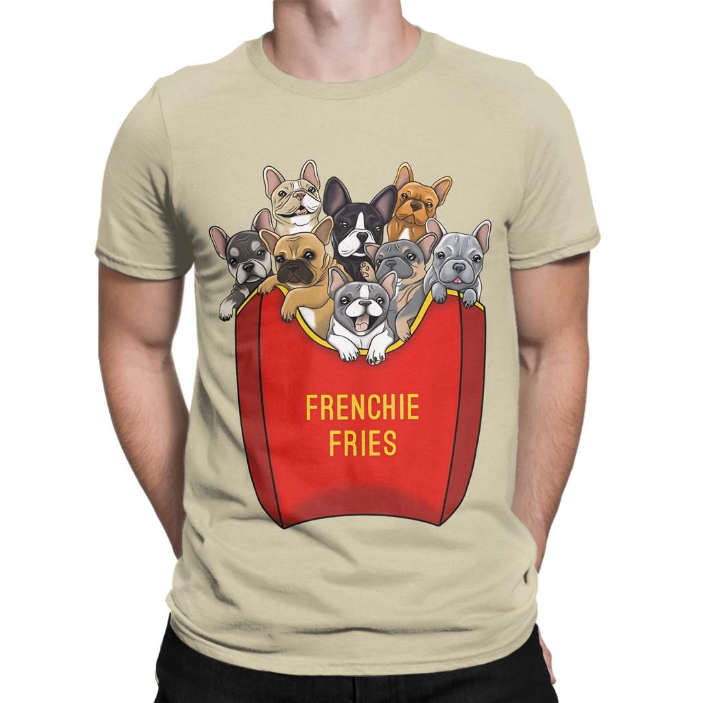 French Bulldog Frenchie Fries Graphic Funny 100 Cotton TShirt French Bulldog Tops Tees For Unisex