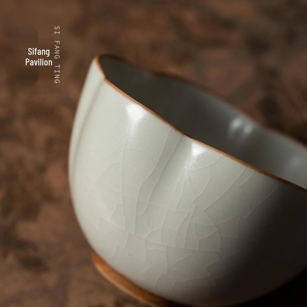 Ru Kiln Large Capacity Ceramic Tea Tasting Cup - Gongfu Tea Set for Home.