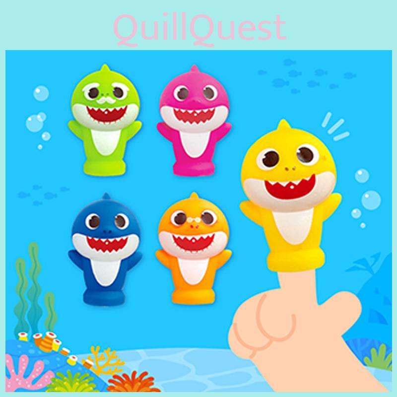 Cute Shark Finger Family Toy For Kids Plastic Material, Bag Packaging