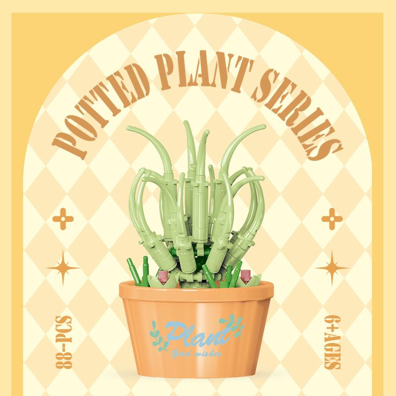 

Succulent Potted Green Plant Particles Children S Plaything Construction Block Assembly Children S Game Assembly Plaything Holiday Gift