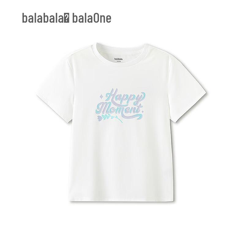 Balabala Girls' 2026 Summer Moisture-Wicking Quick-Dry Short Sleeve T-Shirt