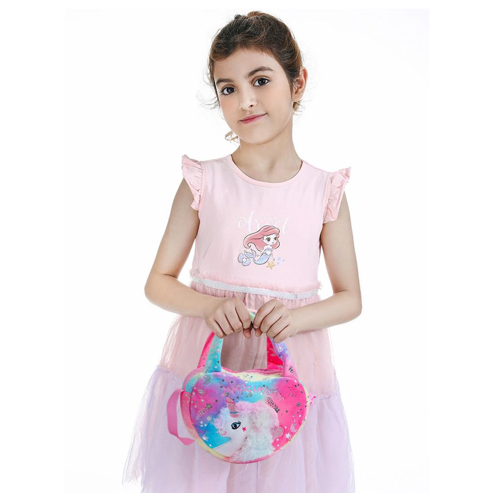 Sac à Main Licorne En Peluche Pour Fille - Petit Modèle 19x15 Cm, Bretelle Réglable, Fermeture Éclair (Blanc) - 8