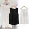 Chic Sleeveless Chiffon Tank Top Elegant Round Neck Pullover For Women