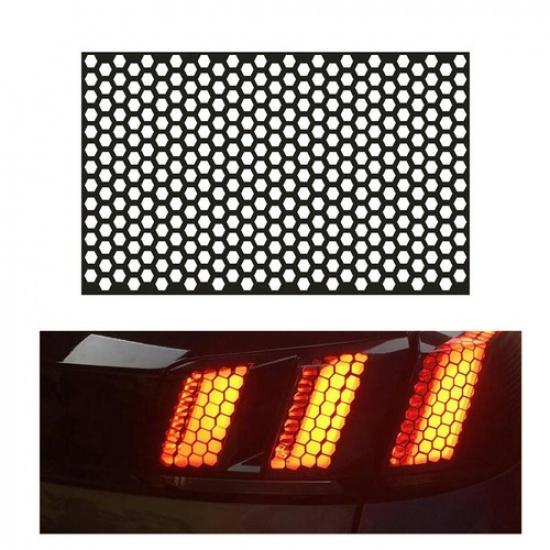 Black Honeycomb Decal Car Sticker For Tail Brake Light Cars Accessories 48x30cm