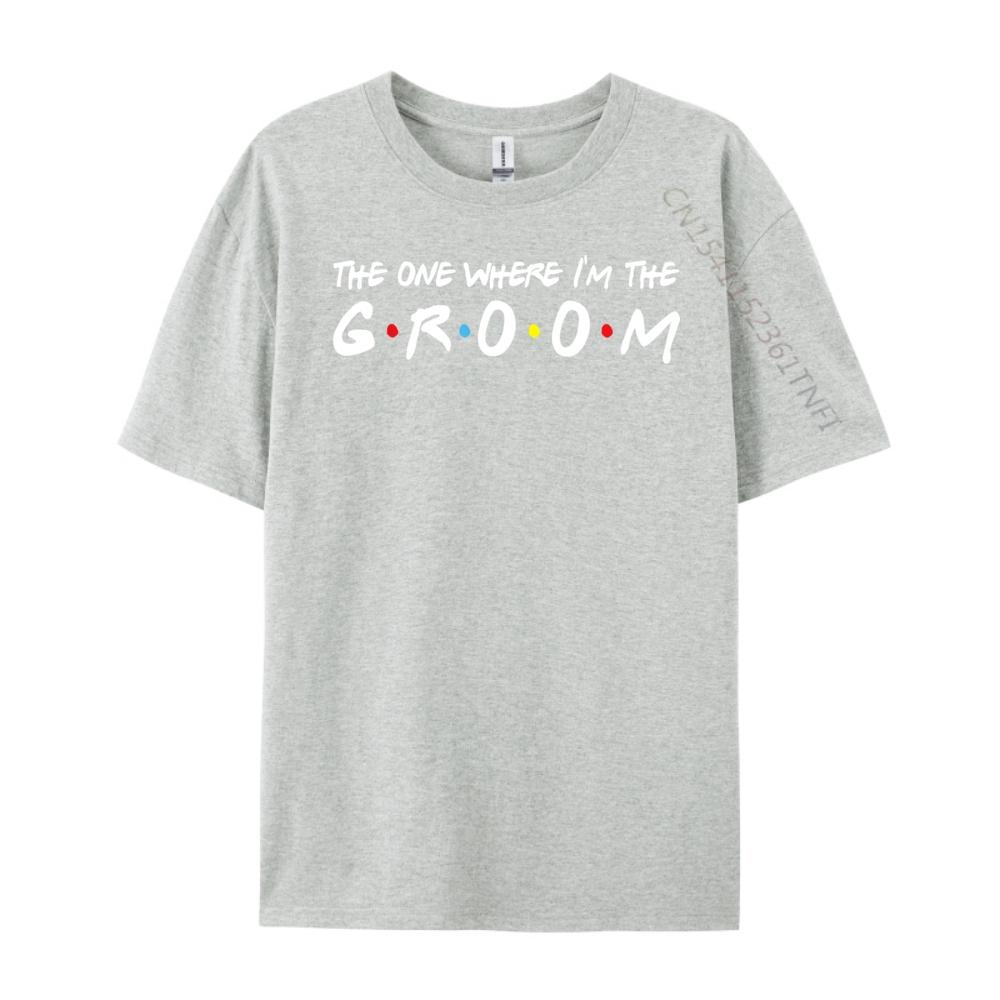 Im The Groom Bachelor Party Stag Groomsmen Getaway Wedding Blue And White Graphic T Shirts Streetwear Men