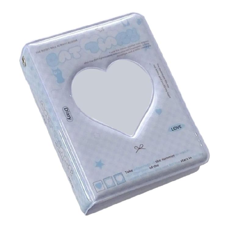 3Inch Mini Photo Card Album Heart Hollowed Styles Cover with 40 Pocket Card Binder Book for Capturing Daily Moment