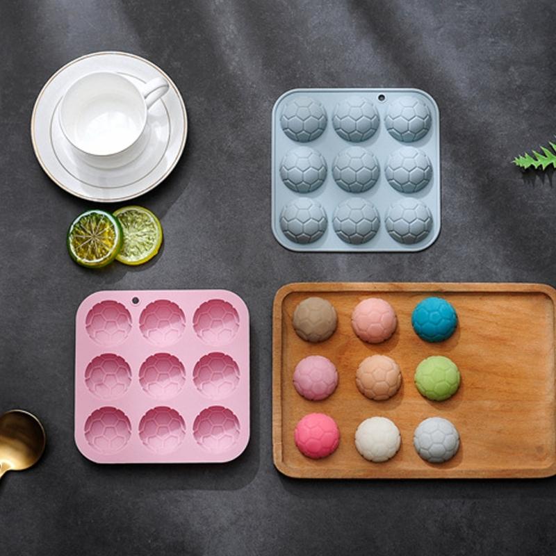 Food Grade Silicone 9 Cavity Football Shape Baking Chocolate Mold for Easy Releases and Multipurpose Use in Kitchen