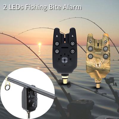 Lixada 2 LEDs Water Resistant Adjustable Tone Volume Sensitivity Sound Alert Fishing Bite Alarm