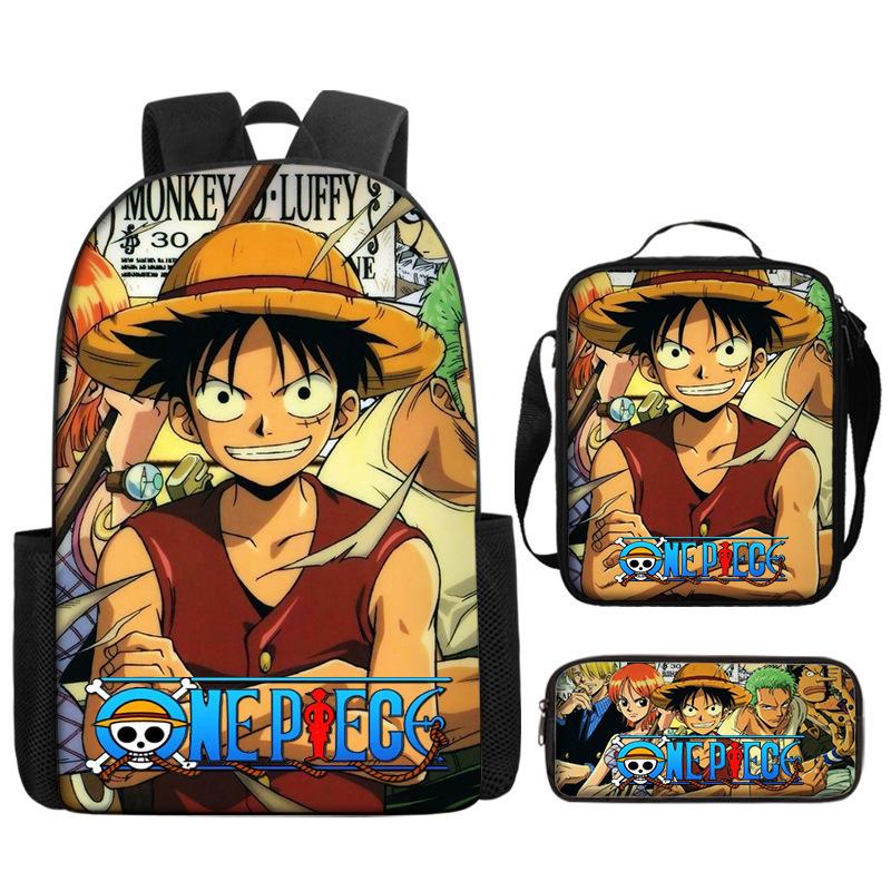 ONE PIECE Backpack Animation Schoolbag Primary School Students Third and Fourth Grades Light Burden Reduction Primary and Secondary School