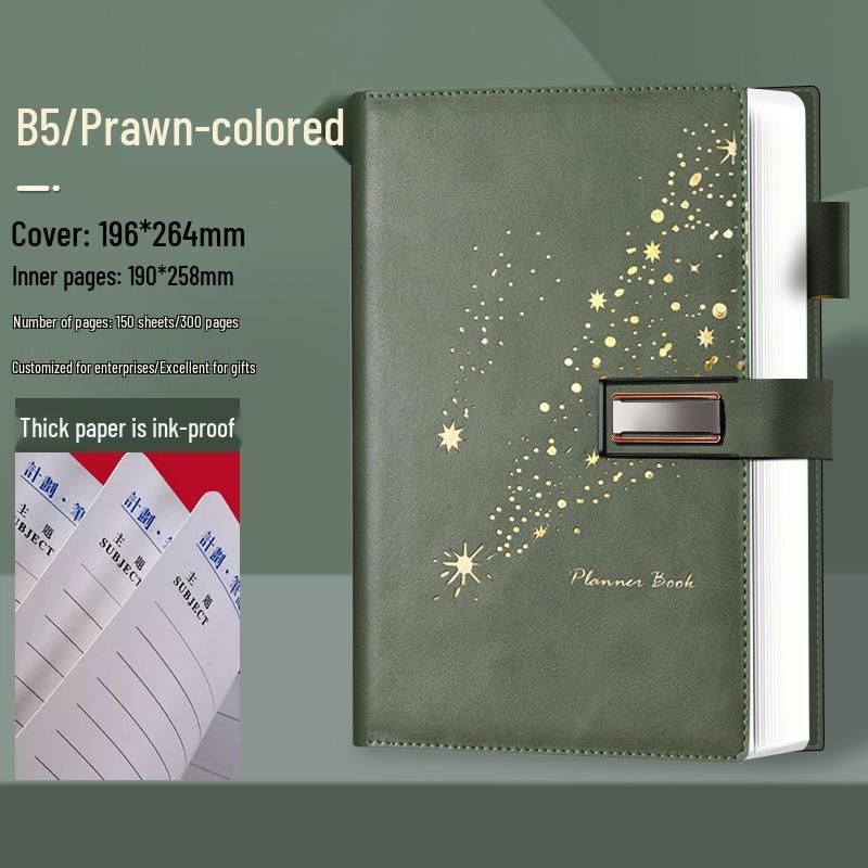 Set de regalo de cuaderno Star Double Line 2026: Libro de registro de reuniones de negocios y oficina de mayor grosor