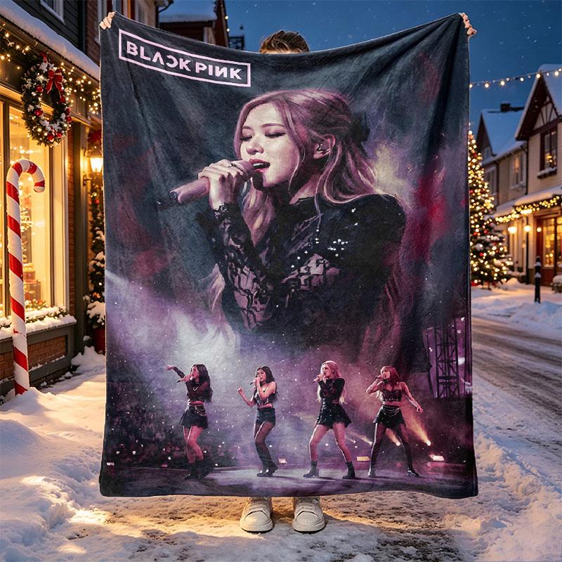 BLACKPINK Pattern Blanket for Home Decoration, Bed, Sofa, Car Travel, Camping, Suitable for All Seasons, Birthday Christmas Gift