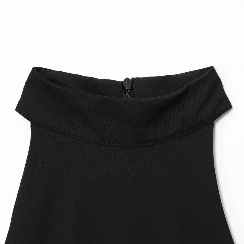 Jnleaog Autumn New Women's Clothing Fashion Style Stylish Sleeveless Ruched Halterneck Dress 3067255
