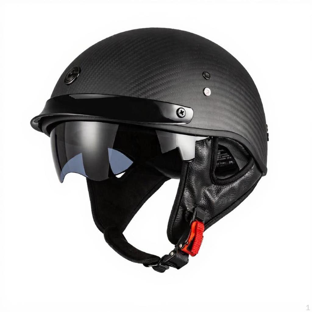 Carbon Fiber, Retro Half Helmet, Lightweight, Men and Women Matte Fiber M
