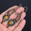 Orange Spiny Oyster Earrings, 999 Copper Wire Wrapped Earrings, Handmade Gemstone Jewelry Earrings For Memorial Day
