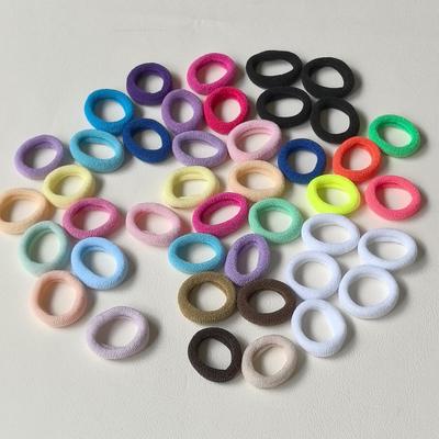 100pcs Kids' Terry Towel Elastic Hair Ties - Soft, Small, and Hair-Friendly Rubber Bands for Girls