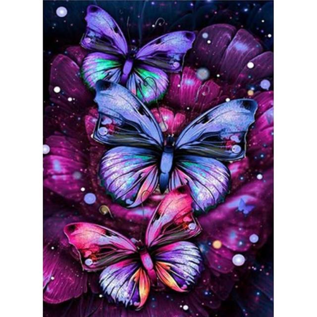 5D DIY Diamond Painting Kit Colorful Butterflies Flying Diamond Embroidery Rhinestones Decorations for Home