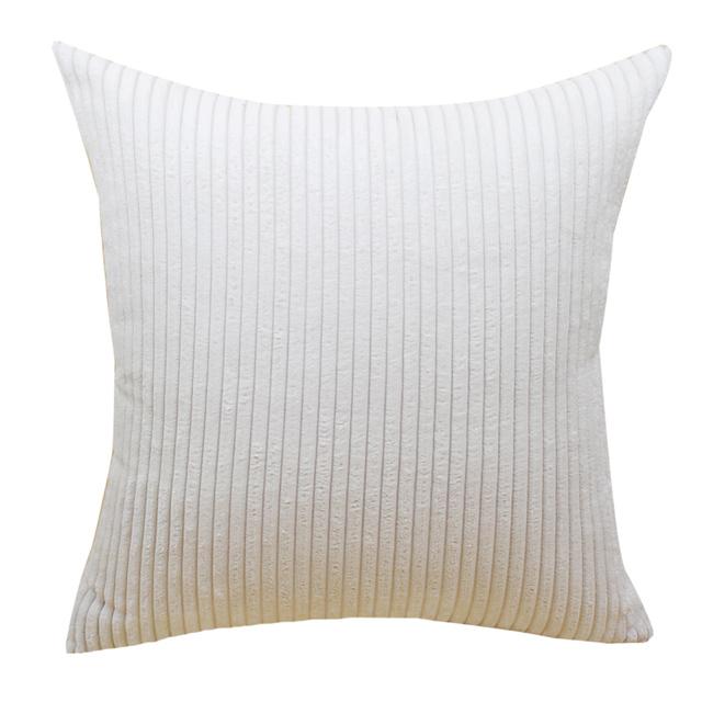 Supersoft Corduroy Cushion Cover Solid Striped Throw Pillow Covers Decorative Pillow Case for Sofa Bed Living Room Decoration
