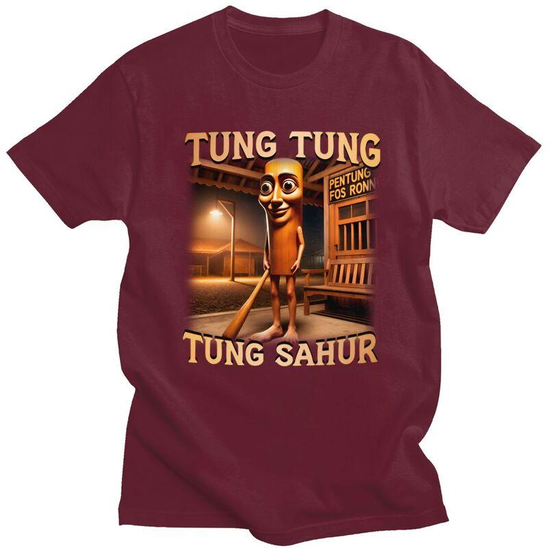 Tung Tung Tung Sahur Italian Brainrot Meme T Shirt for Men Tshirt Casual Sumer Short Sleeve Tee Shirt Loose Fit Clothing Gift