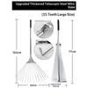 15 Tines Telescopic Lawn Rake Foldable Heavy Duty Adjustable Garden Rake for Patio Yard Gardening Work