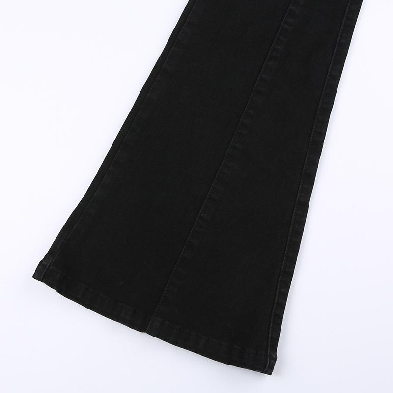 WTEMPO Značka Retro Street Hot Girls Styl Low Pas Micro Flare Jeans Osobnost Kapsa Ležérní kalhoty Ženy Micro Flare Kalhoty