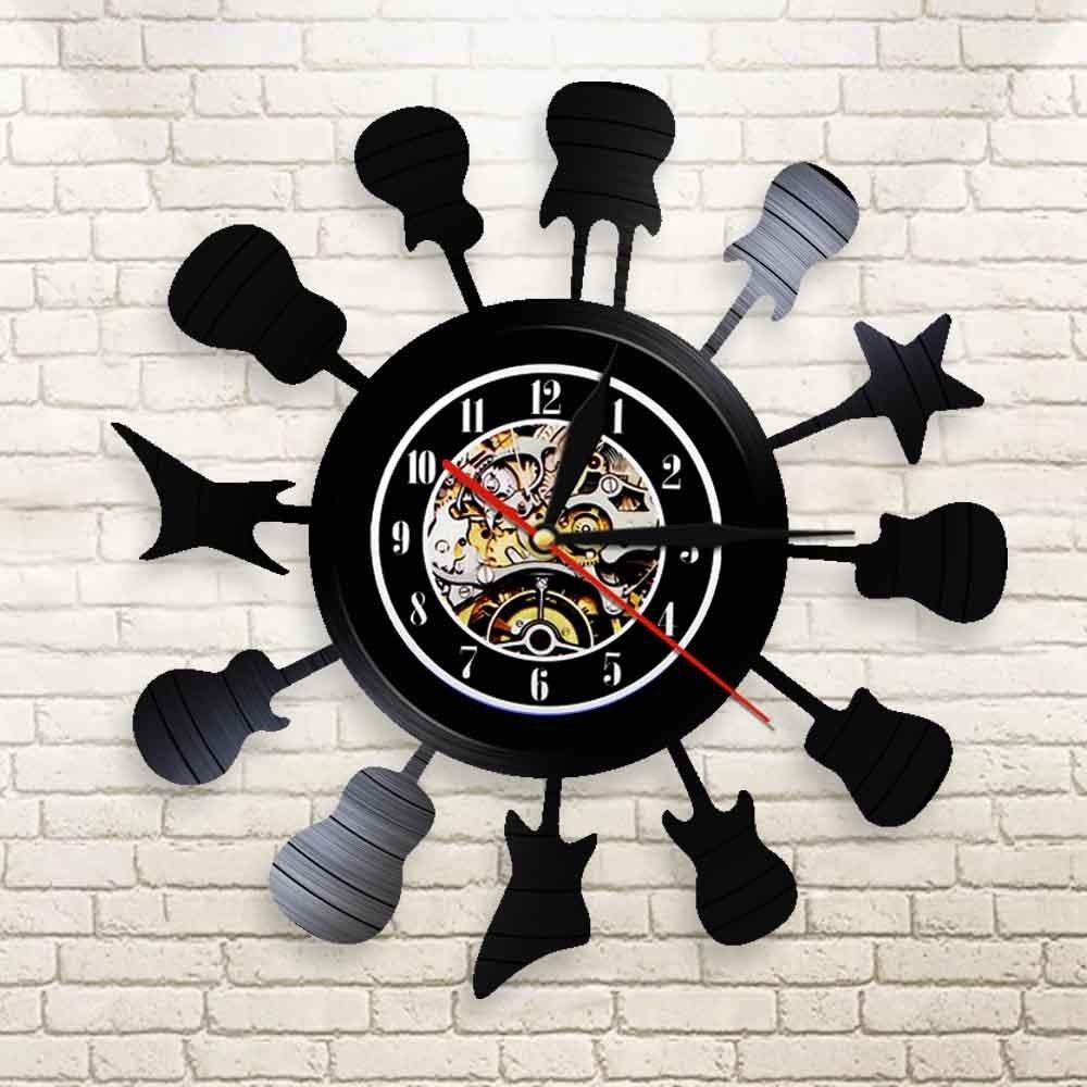 1 buc colorat cu lumini, ceas de perete cu disc de vinil, decorare creativă pentru casă