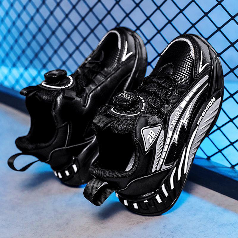 Детские Баскетбольные Кроссовки Мальчиковые Спортивные С Вращающейся Пряжкой Противоскользящие Легкие Для Бега 33