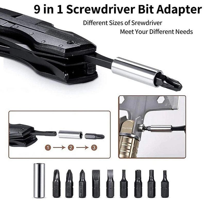 Folding Multitool Traveler MS009G / 9 Tools / Hiking / Fishing / Cycling / Case