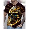 Summer Round Neck 3D Skull Print Top Fashionable Casual Short Sleeved Men's T-shirts