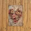Vintage Metal Poster Heart Flower Wall Art Home Decor