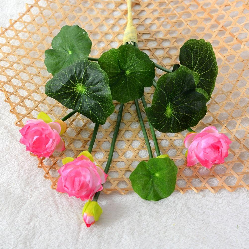 Lifelike Artificial Lotus Flower Beautiful Simulation Lotus Mini Silk Lotus  Home Office