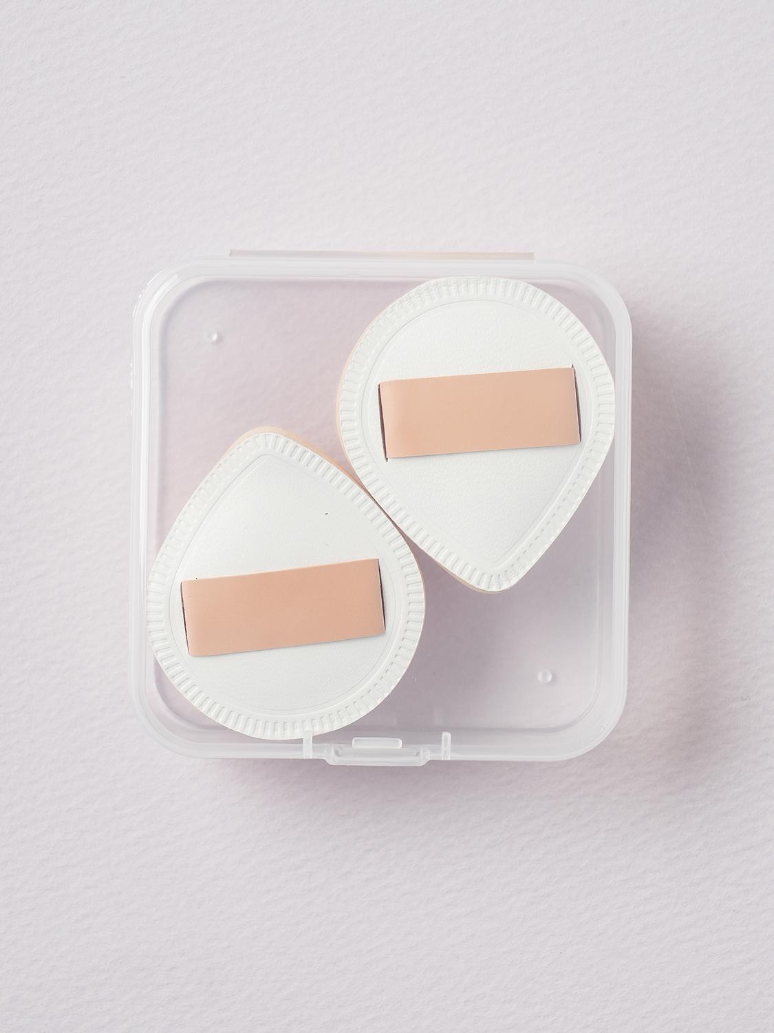 2-Pack Finger Makeup Puffs with Travel Storage Case 1ea