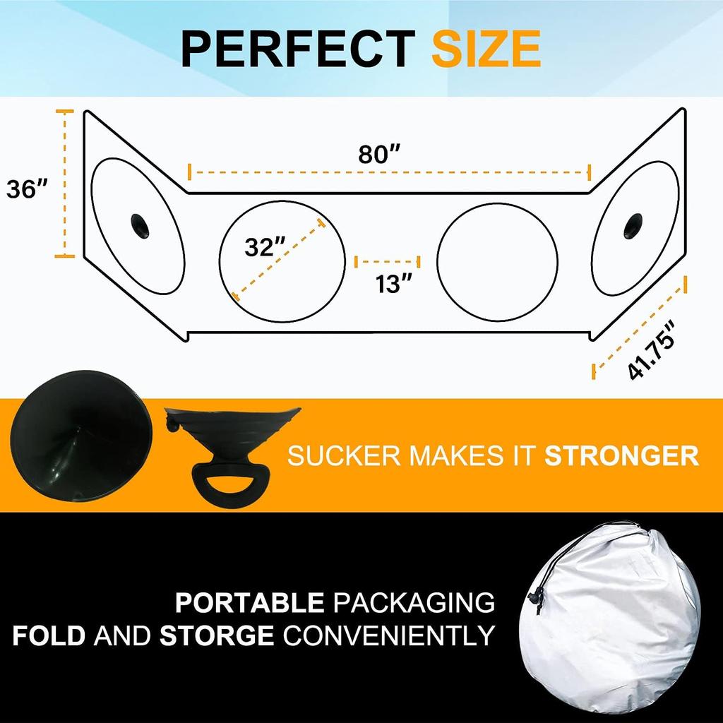 Semi-Truck Sun Shade For Windshield And Side Window | Sunshade Maximum Coverage Windshields For Truck - Block UV Sun Heat Rays - Best For Semi,