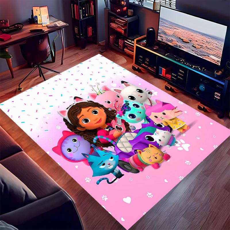Gabby's Dollhouse2 Printed Absorbent Washable Carpet, Non-Slip Bathroom Mats, Kitchen Rugs, Yoga Mat,Living Room Entrance, Camping Picnic Rugs
