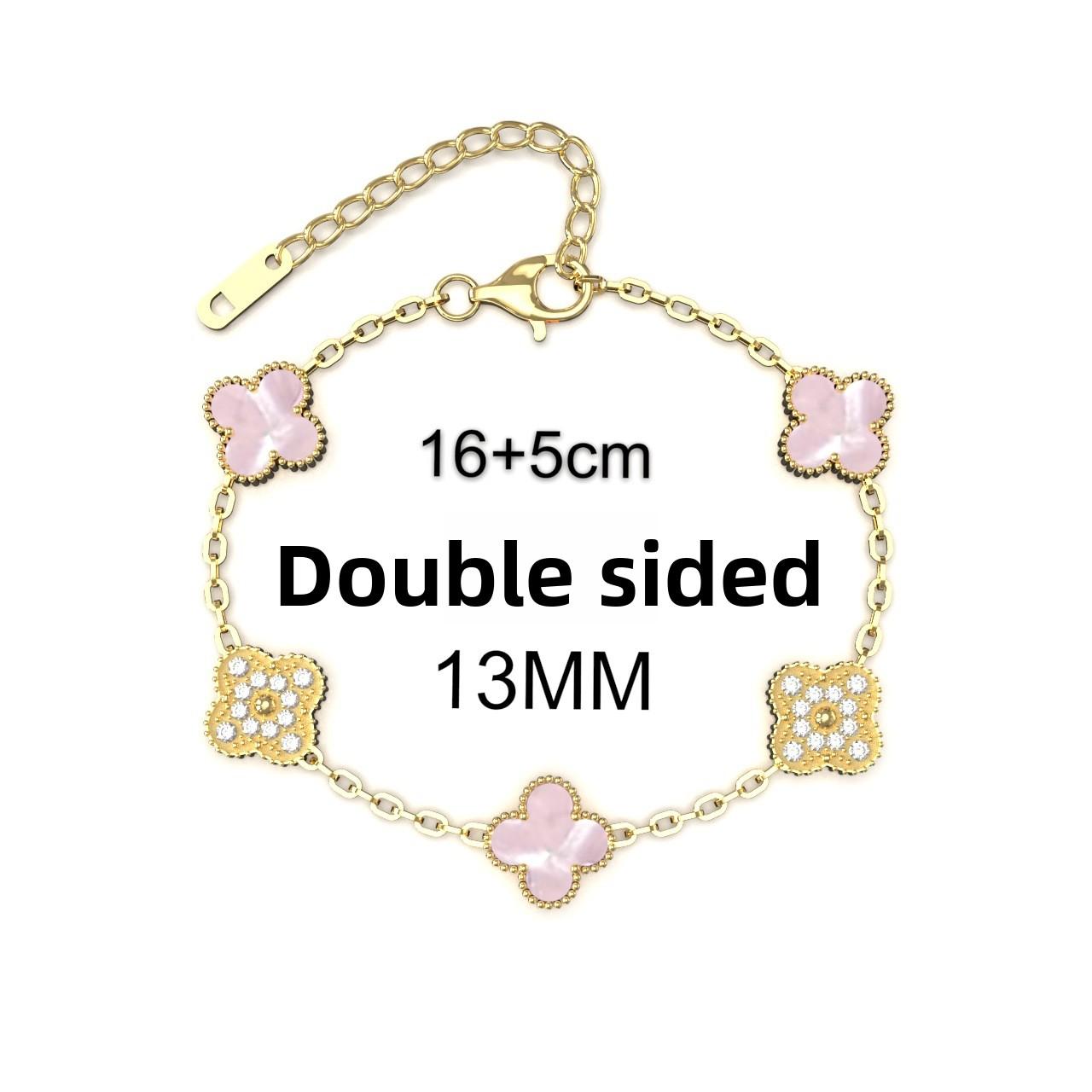 

13мм Модный Высококачественный Браслет Четырехлистный Клевер 18К Пять Цветов Женский Браслет